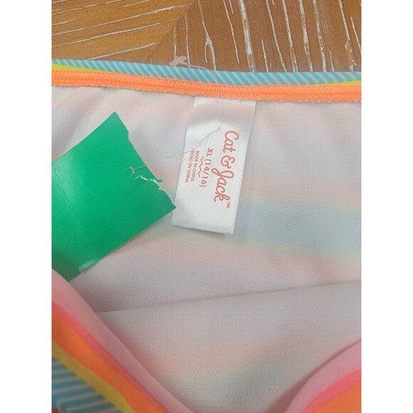 Cat & Jack Girls Striped Bikini Bottoms XL 14/16 Multicolor Polyester & Spandex - Picture 2 of 3